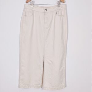 Velvet Heart Women's Maxi Denim Skirt in Cream Size Large NEW Cotton Jean Skirt